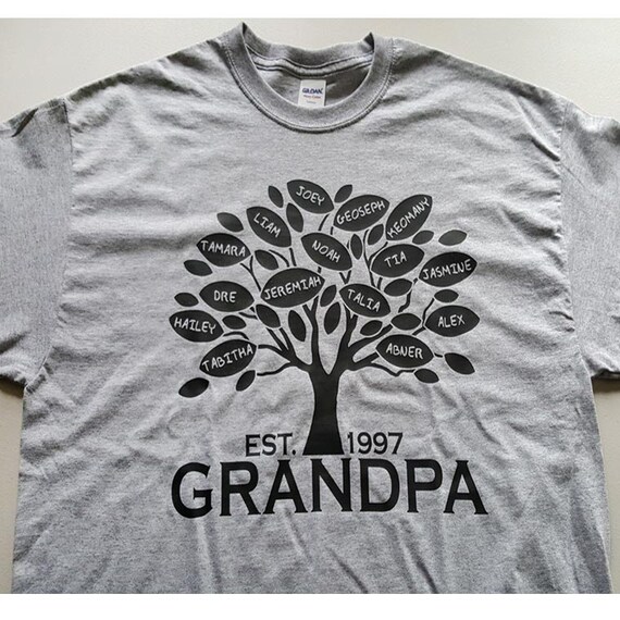 Download Custom Grandpa or Grandma Family Tree with all Grandkids names