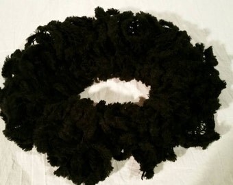 Black Ruffled Scarf