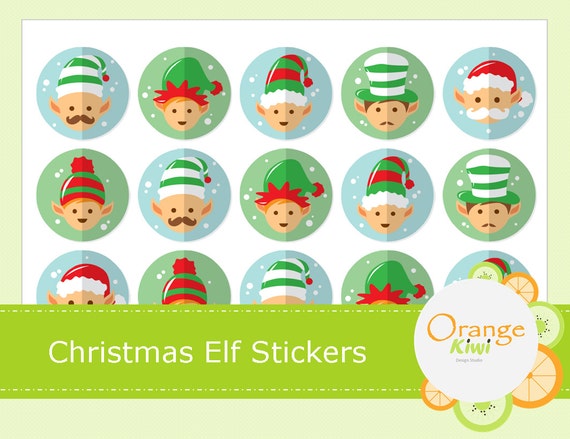 Christmas Elf Stickers Christmas Labels Christmas Present