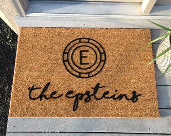 Monogram Doormats - Personalized - Laser-Engraved - 23" x 35" wide - 'Haehl' style