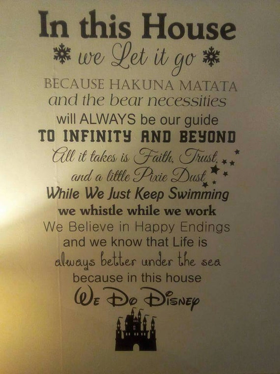 In This House We Do Disney Wall Decal-disney Quotes-wall