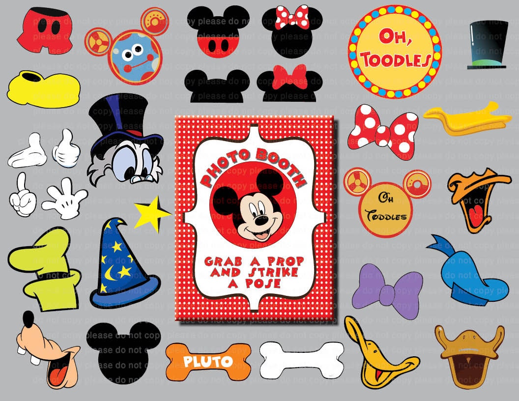 Instand DL 30 Pieces Mickey Mouse Photo Booth Props
