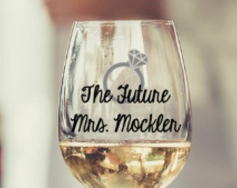Future Mrs, Lucky Mister, Wine Glass, Birthday Gift, Wedding, Gift, Personalized, Co-worker, Engagement Gift, Bachelorette, Party