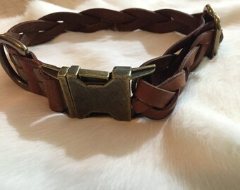 Route 66 Leather Dog Collar MADE TO ORDER