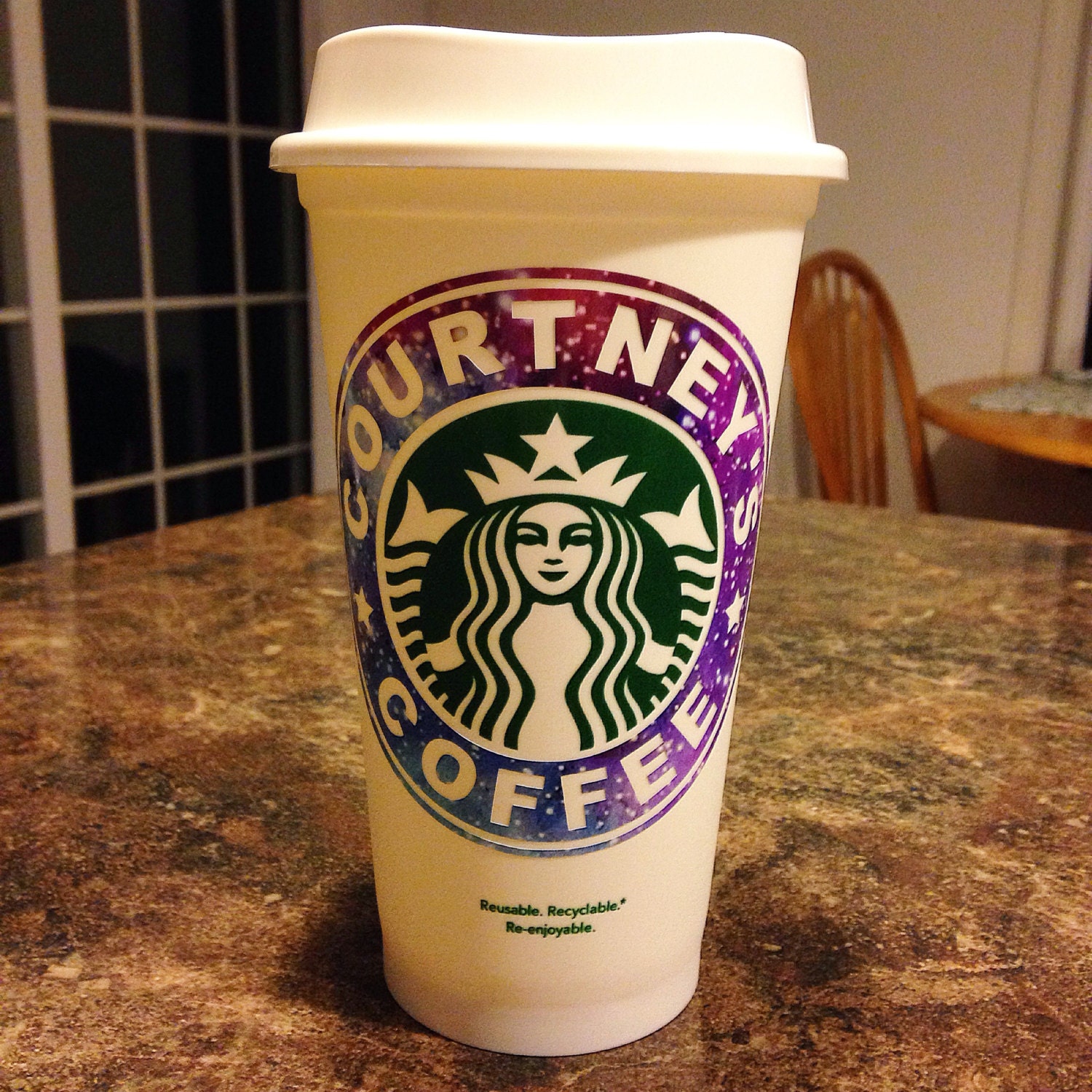 Custom Starbucks grande printed vinyl reusable togo cups