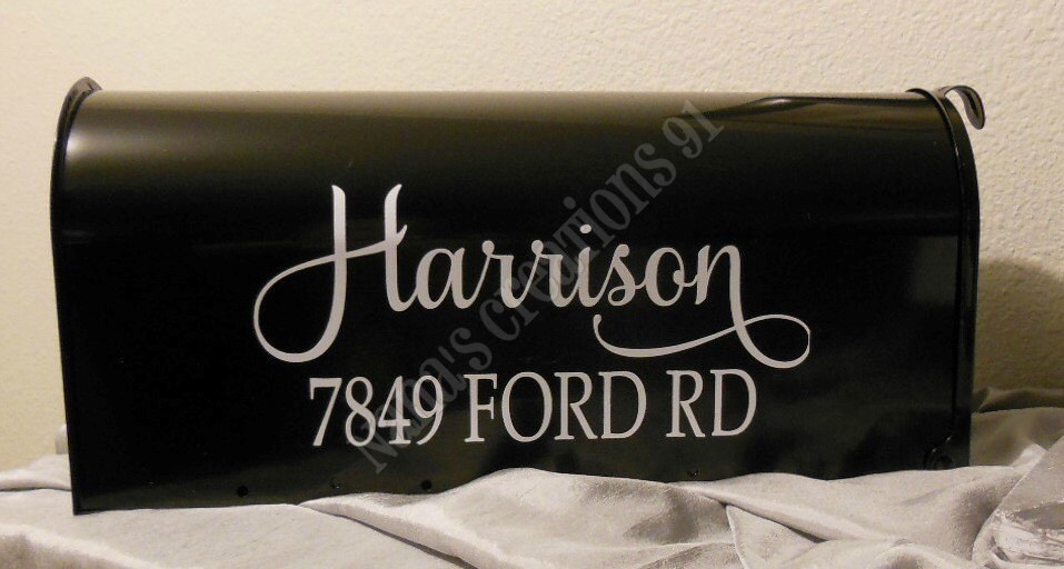Custom Mailbox Vinyl DecalMonogrammed Gifts by Nanascreations91
