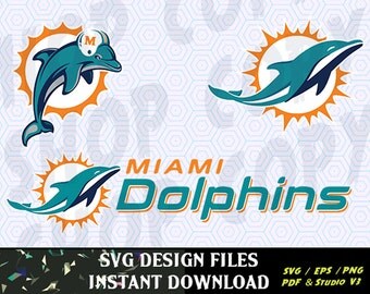 Miami Dolphins SVG Vinyl Cutting Decal, for Mugs, T Shirts, Cars SVG files for Silhouette Cameo Cut Files, Svg Cutting Files. SVG Decal