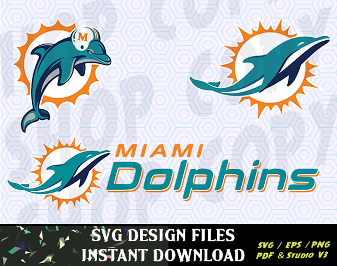 Download Miami Dolphins SVG Vinyl Cutting Decal for Mugs T Shirts