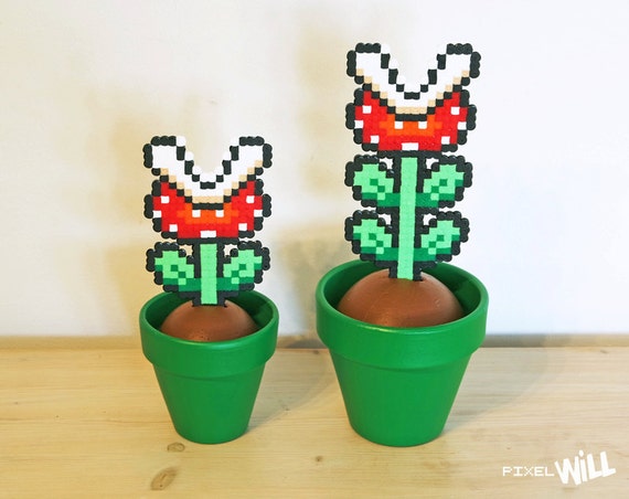 Items Similar To Mario Piranha Plant, Pixel Art, Perler Beads, Super 