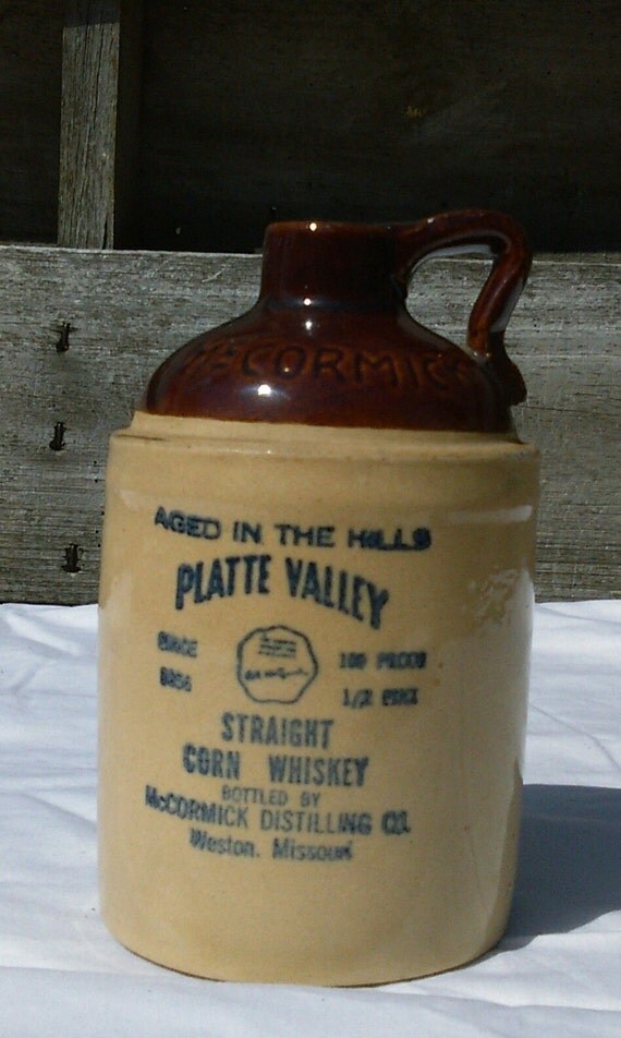1953 McCormick Platte Valley Corn Whiskey Jug