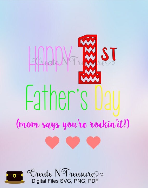 Download Happy 1st Fathers Day SVG cutting file for Silhouette Cameo