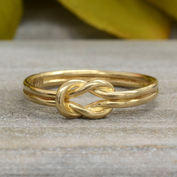 DOUBLE Knotted Ring Sailors Knot Ring 14k Love Knot Ring