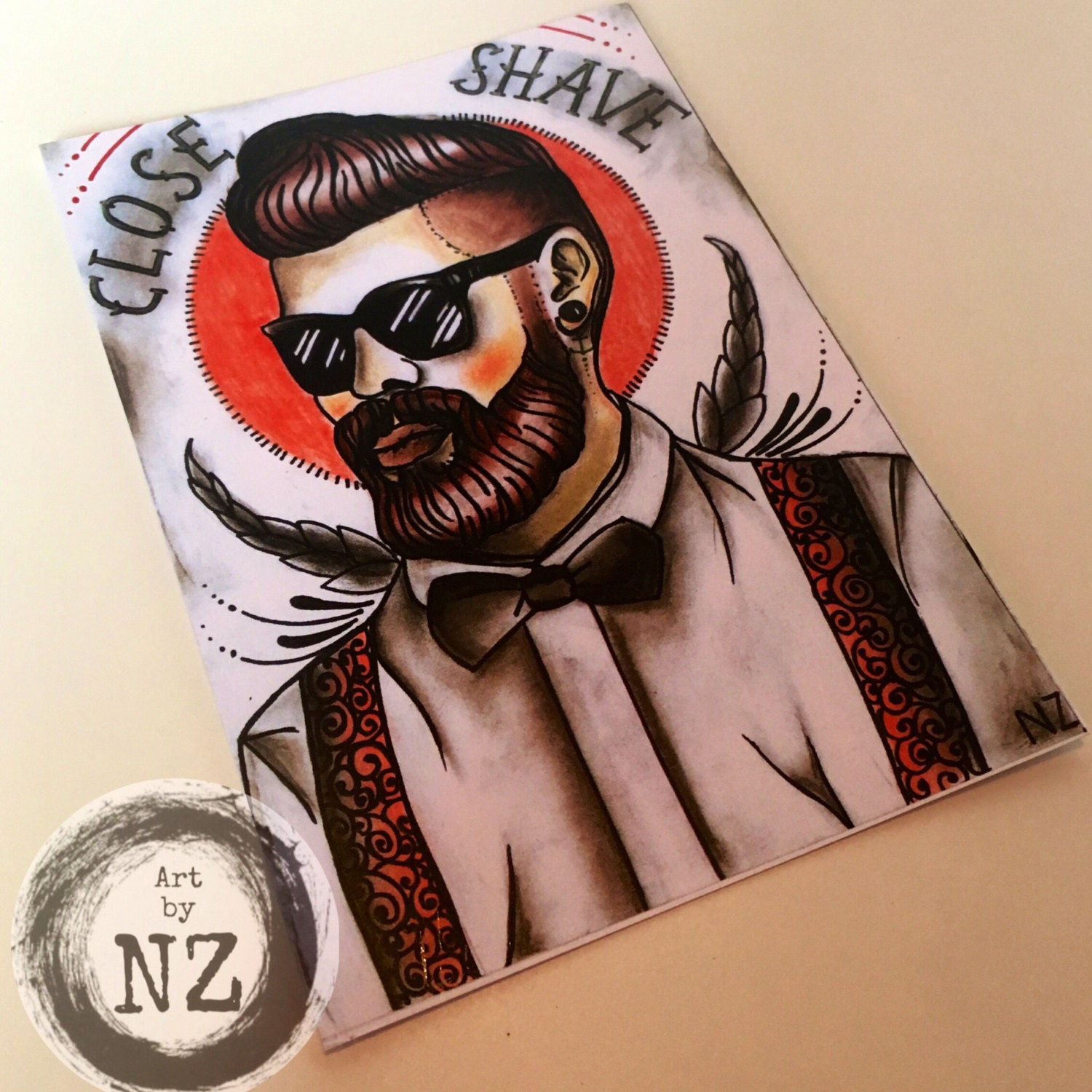 Barber Shop Vintage wall Art print // Barber Shop decor by ArtbyNZ