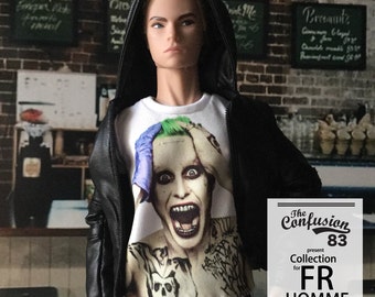 male outfit/clothes t-shirt for Fashion Royalty FR and 1/6 action figure.Realistic look.