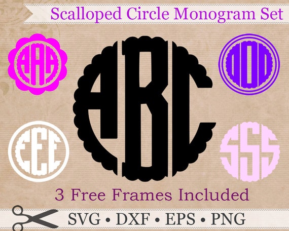 Download Scalloped Monogram SVG EPS DXF Png Scalloped by ...