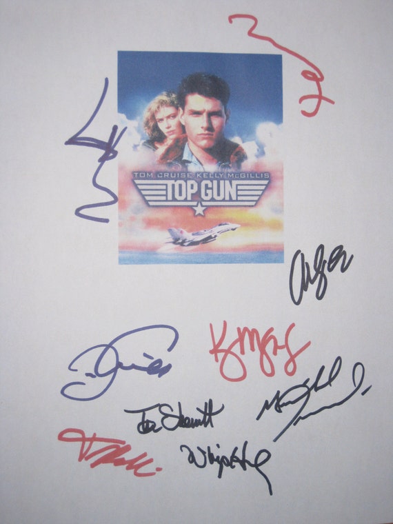 Top Gun Signed Movie Film Screenplay Script X9 Tom Cruise Val