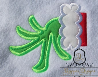 Mr. Mean Green Hand Machine Embroidery Applique Design Use Coupon Code PRINCESS for 15% Off