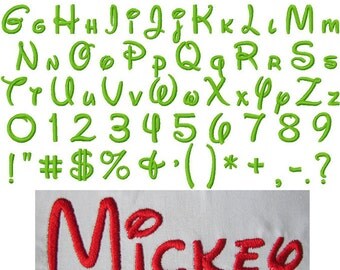 Disney font pes 4 sizes upper and lower case machine embroidery design