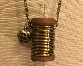Wooden Spool Necklace