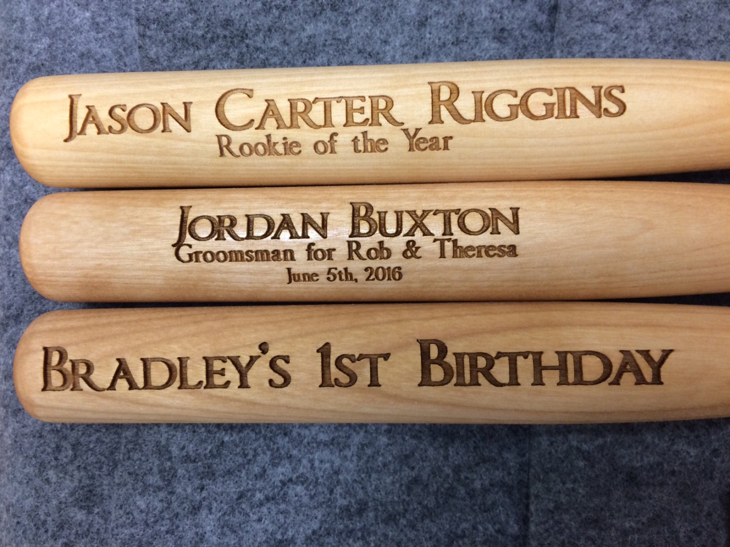 Personalized Mini Baseball Bats Engraved Groomsmen Gift Ring