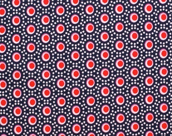 Retro points (Navy) - cotton fabric with points - 0, 5m