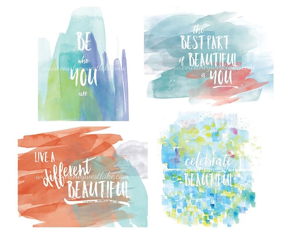 Watercolor quote art prints 4 beautiful watercolor art