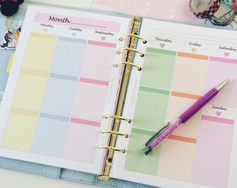 A5 | Stampato | Planner | Inserire | WO2P | Settimana su 2 pagine | Pastello | 13 settimane | Filofax | Kikkik