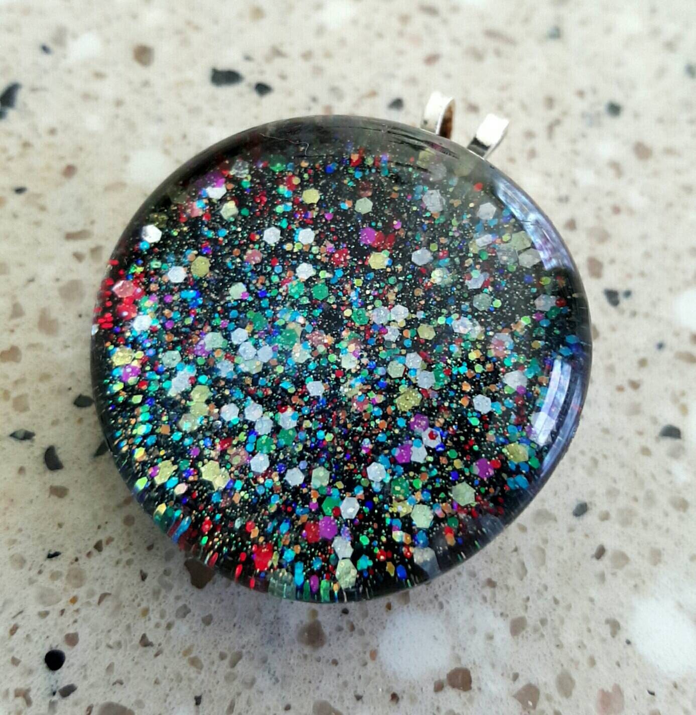 Glitter Pendant/Glitter Jewelry/Princess by PopRocksBox on Etsy