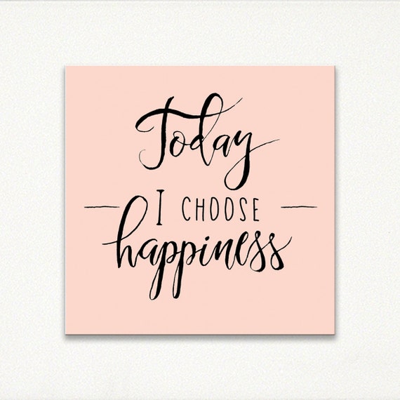 Items similar to Today I Choose Happiness Canvas, Home Decor Wall Art, Inspirational Wall Art