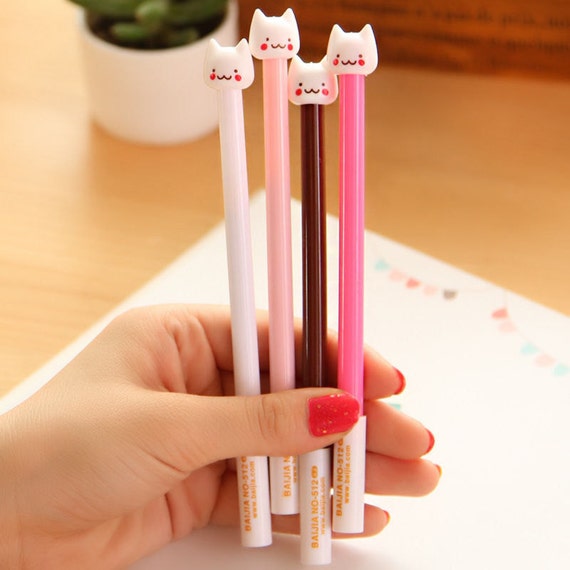 Cute Cat Pens / Kitty Pens / Kawaii Pens / Cat by HappyKiwiGifts