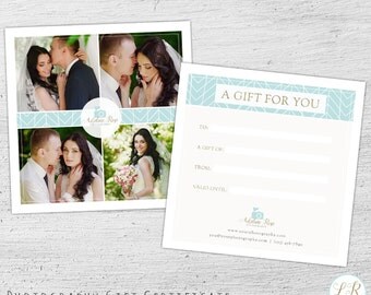 Wedding Photography Gift Certificate Template, Photography Gift Card Template, Photoshop Template, Wedding Photography Marketing - 01-009