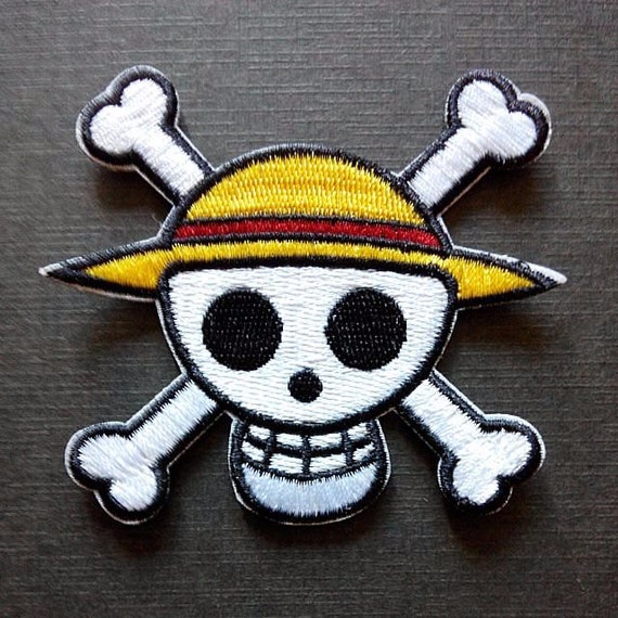 One Piece Logo Anime Skull Iron On Patch by bearemblems on Etsy