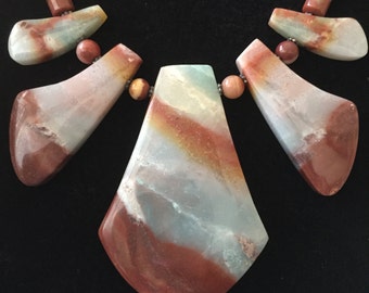 Multi Colored Amazonite Necklace, Free Shipping