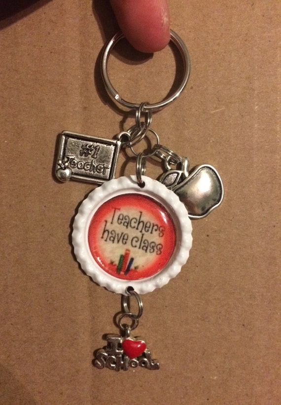 Teacher Key Chain With Charms By Sassycraftydesigns On Etsy