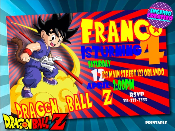 Dragon ball z Invitations personalized by IngenioCreativo on Etsy