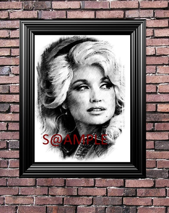 Dolly Parton Wall Art Sketch Drawing Illustration By Deadcwtchy