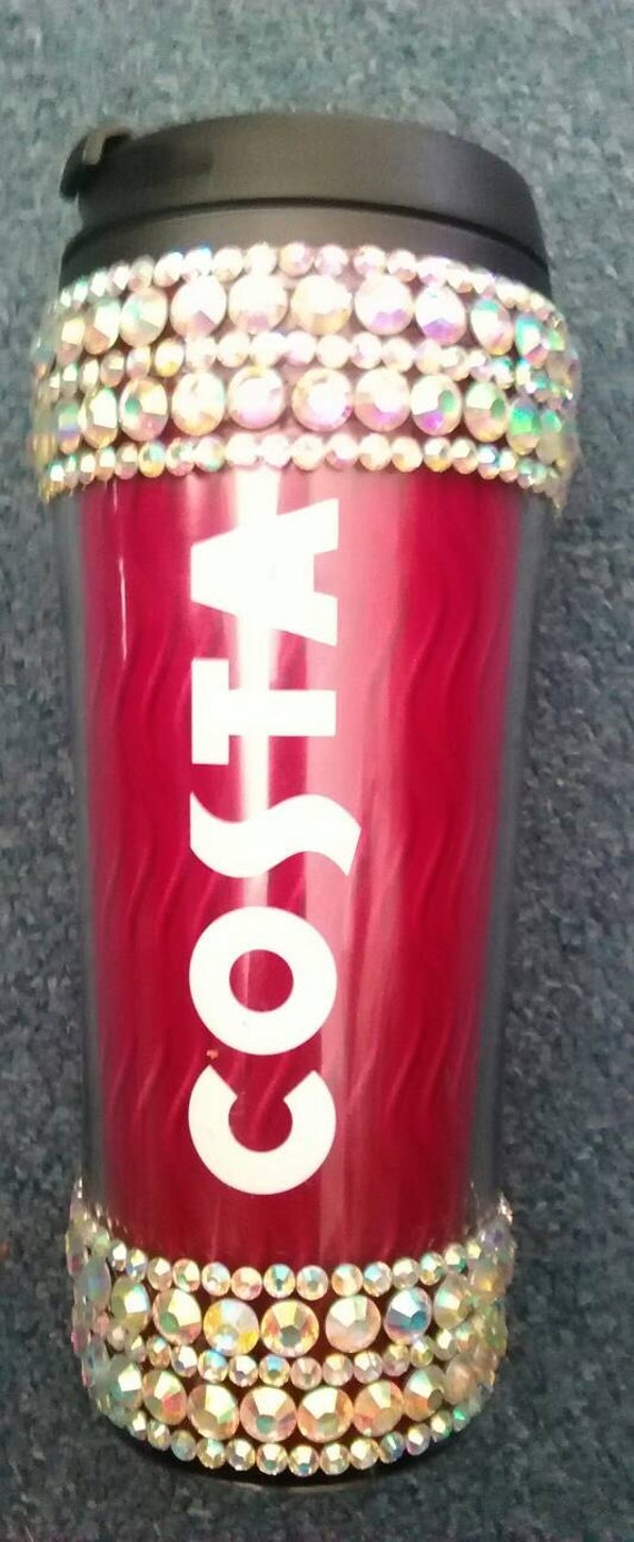 Items similar to Costa Coffee Reusable Travel Mug Encrusted with AB