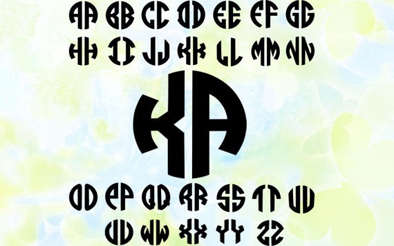 2 Letter Monogram Font svg dxf eps studio v3 png cdr