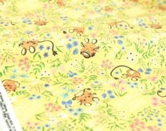Pocket Monster, Pokemon, Dedenne Pikachu Character Fabric made in Korea / Half Yard