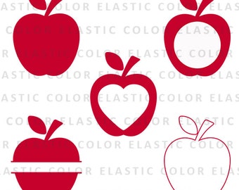 Apple svg files - apple monogram svg - apple clipart digital download svg, eps, dxf, png