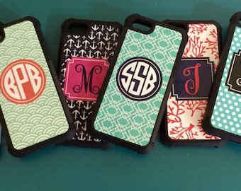 Monogrammed iPhone Cases (6, 6s, 6plus and 5) - Personalized Phone Case Rubber Bumper Case Gifts For Her Stocking Stuffer Best Selling