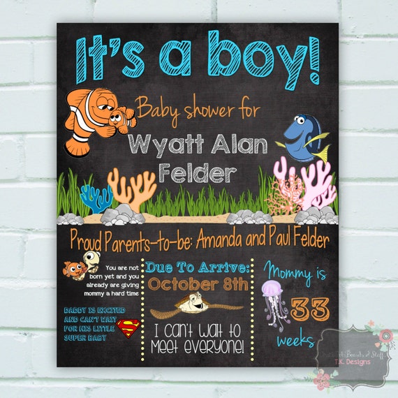 Baby Shower Digital SignFinding Nemo Theme