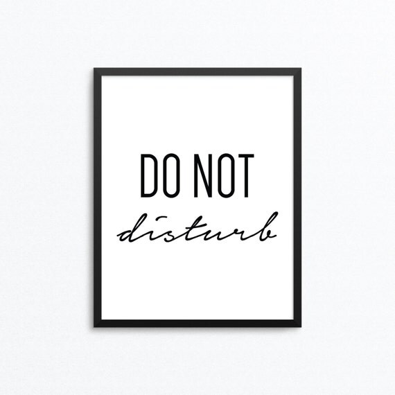 Do Not Disturb Print Bedroom Print Black and White by WallThreads