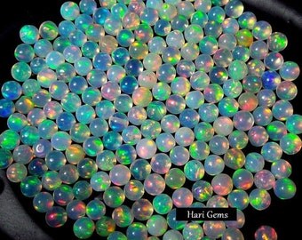 10 Pieces lot 4mm opal cabochon round strong flashy multi fire welo opal Ethiopian Opal Round natural loose gemstone - calibrated size opals
