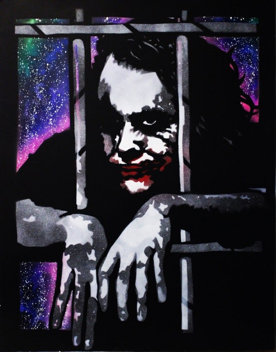 Joker poster Joker spray paint art Heath Ledger the Dark