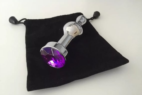 Long Jewelled Stainless Steel Anal Butt Plug One By -9769