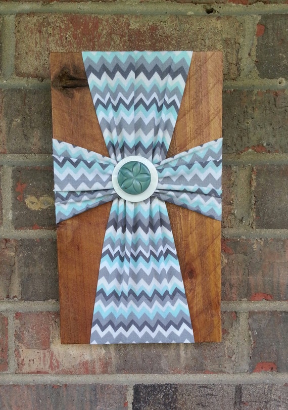 Wall Fabric Cross On Wood Pallet Board Wall Hangings