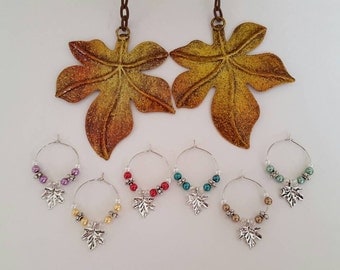 Fall Leaves Wine Charms (Set of 6)