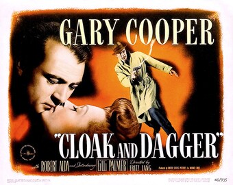 Lobby Card From the Film "Cloak and Dagger" Starring Gary Cooper (Reproduction) - 8X10 or 11X14 Photo (MP-009)