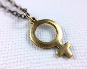 Female Symbol Necklace, Women Symbol Necklace, Womens Rights, Venus Symbol Necklace, Feminist Necklace, Sex Sign Necklace, Womens Rights
